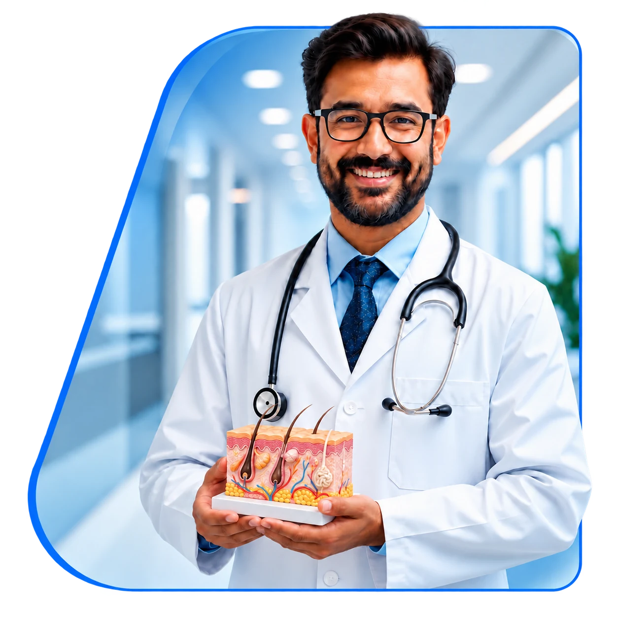 Dermatologist at Vasavi Hospitals examining a patient's skin