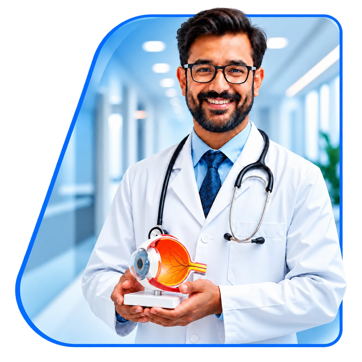Ophthalmologist at Vasavi Hospitals consulting an eye care patient